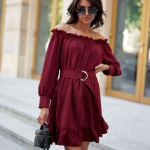 Sukienka Model Chiara BOR SUK0499 Bordo – Roco Fashion