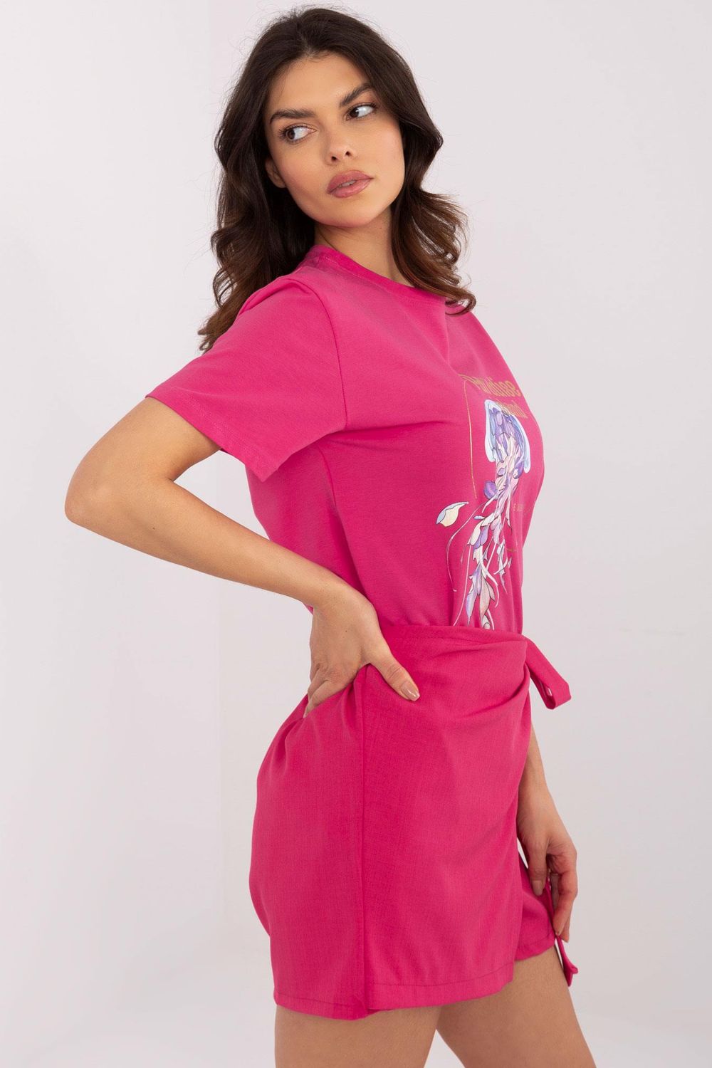 Tshirt Damski Model CLM-BZ-0020.75 Fuksja - Factory Price - obrazek 3