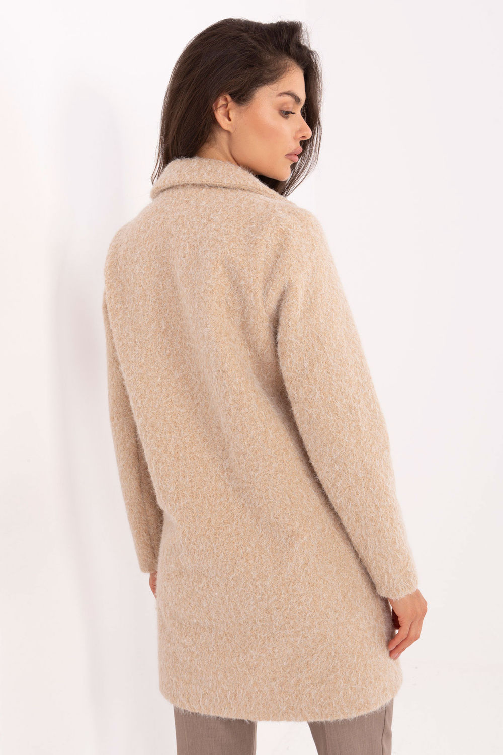 Płaszcz Damski Model IT-PL-96773.20P Beige - Factory Price - obrazek 4