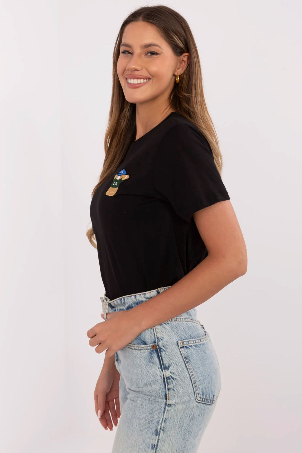 Tshirt Damski Model CLM-TS-1663.96 Black - Factory Price - obrazek 3