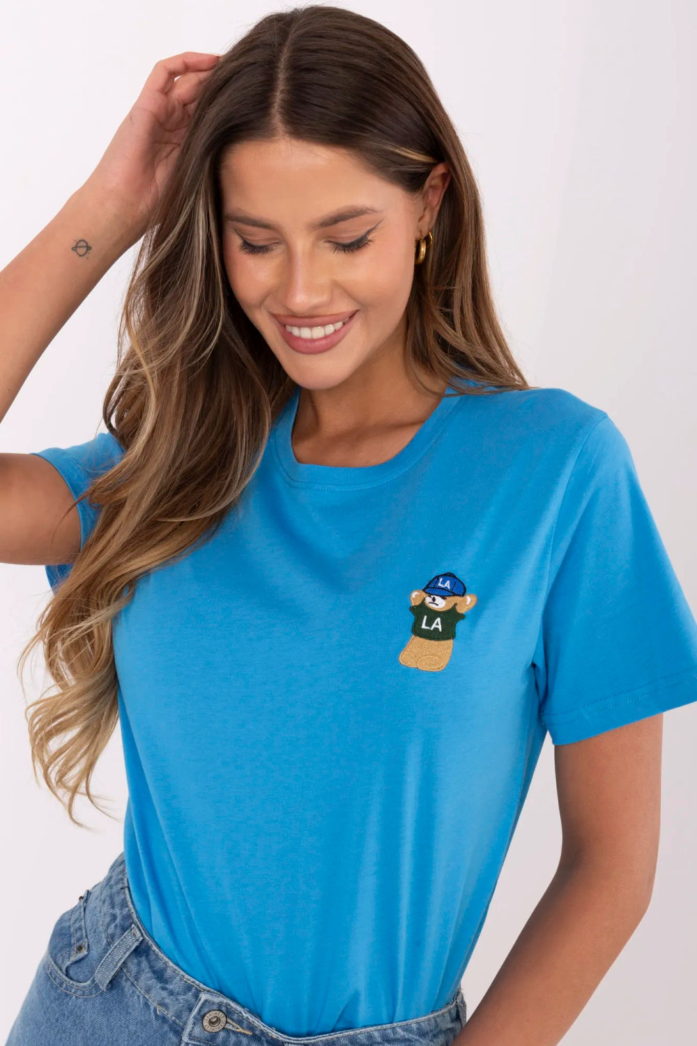 Tshirt Damski Model CLM-TS-1663.96 Blue - Factory Price - obrazek 4