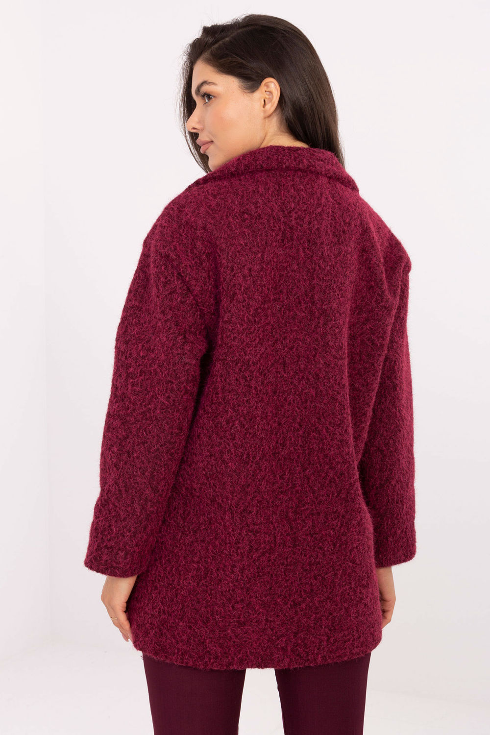 Płaszcz Damski Model IT-PL-96775.19P Bordo - Factory Price - obrazek 4