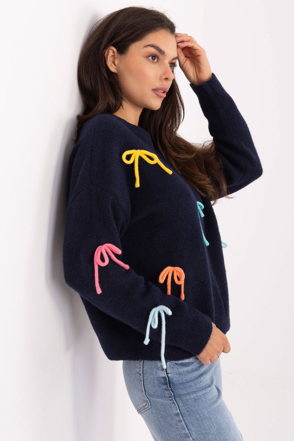 Sweter Damski Model PM-SW-SC82.41 Navy - Factory Price - obrazek 3