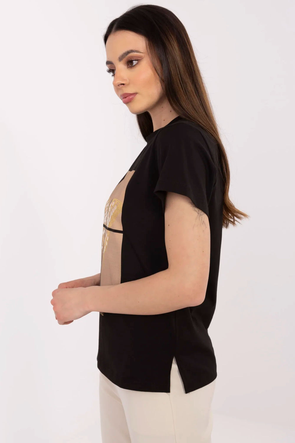 Tshirt Damski Model CLM-TS-1704.85 Black - Factory Price - obrazek 3