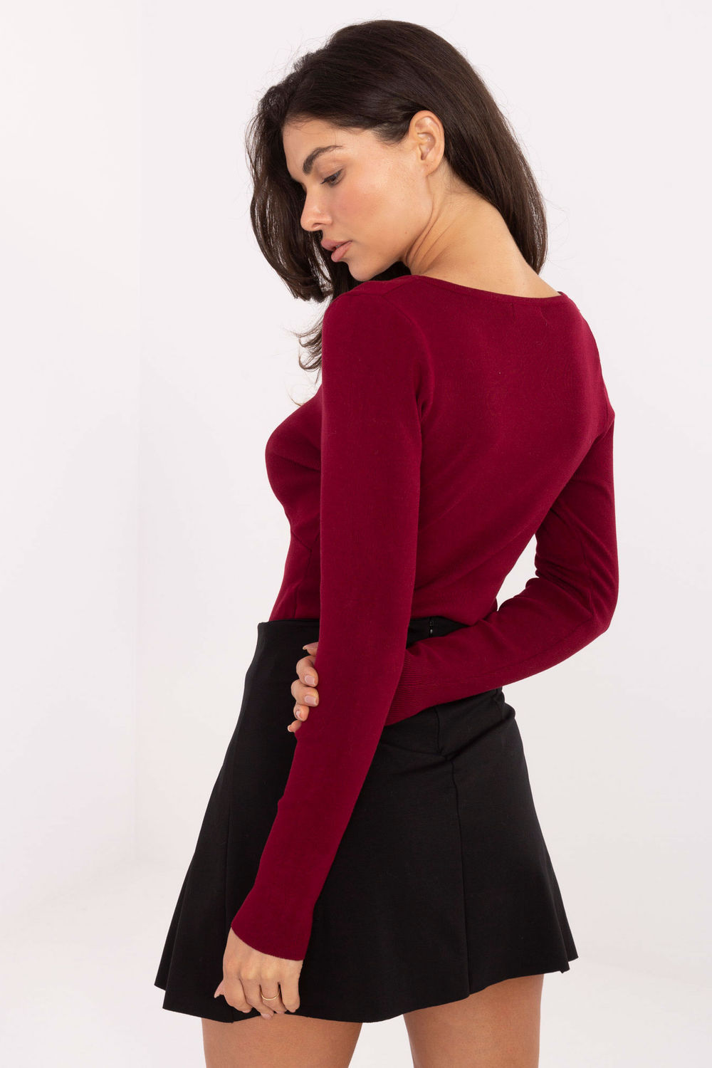 Sweter Damski Model PM-SW-DF61034.76 Bordo - Factory Price - obrazek 4