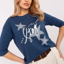 Bluzka Model CLM-BZ-0016.84 Dark Blue – Factory Price