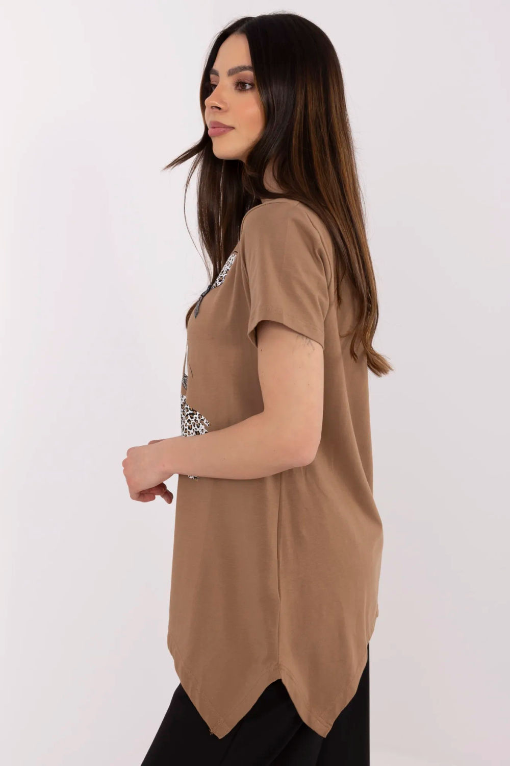 Bluzka Model CLM-BZ-1702.89 Light Brown - Factory Price - obrazek 3