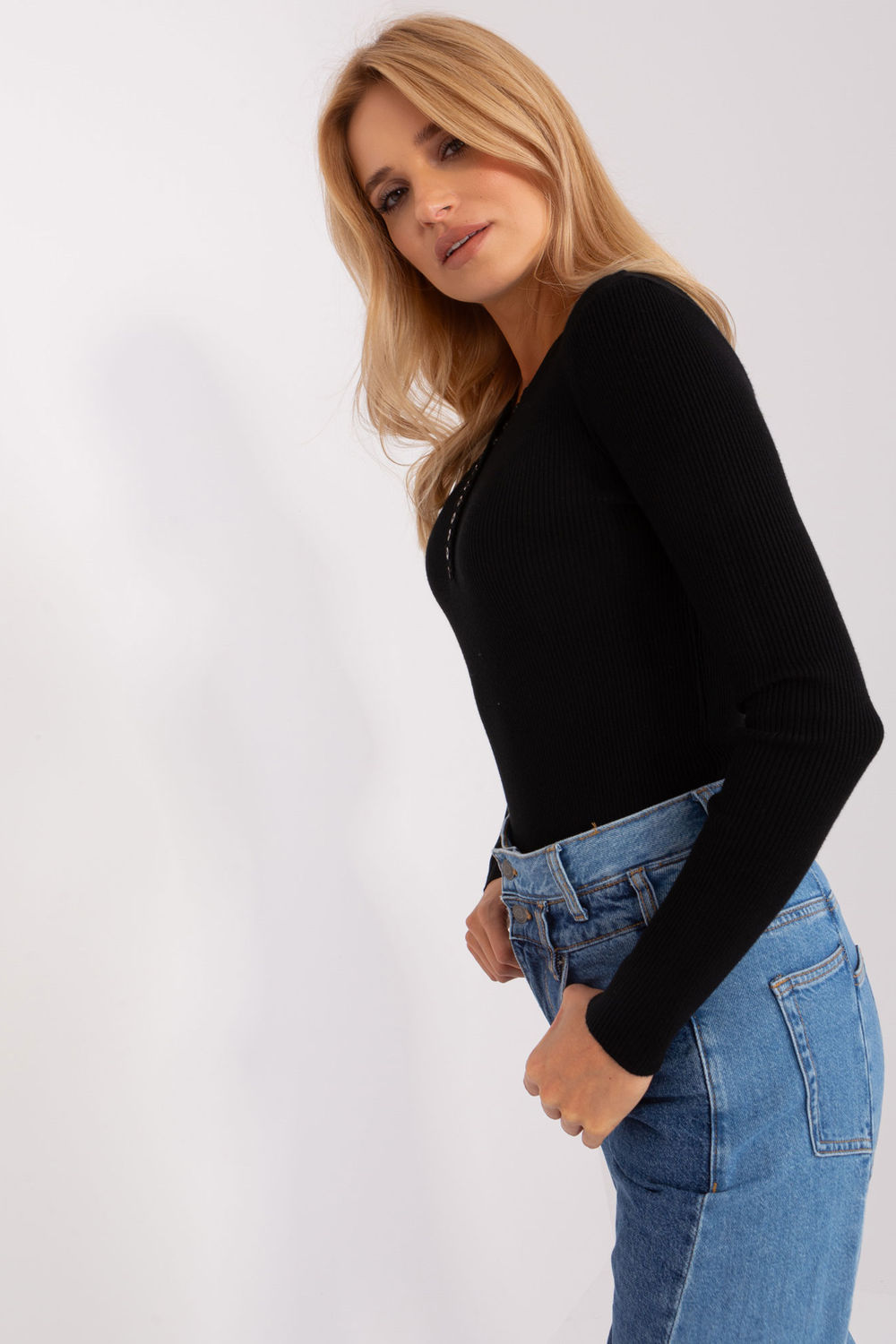 Sweter Damski Model PM-SW-Y-0078.87 Black - Factory Price - obrazek 3