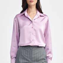 Satynowa koszula body K80 Pink – Nife