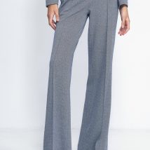 Spodnie wide leg w granatową jodełkę SD82 Navy – Nife