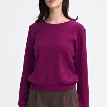 Bluza z dzianiny prążkowanej z długim rękawem BL08 Purpura – Nife