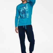 Piżama Męska Model Block 40023-55X Blue/Navy – Henderson