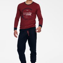 Piżama Męska Model Bolt 40033-33X Red Melange/Black – Henderson