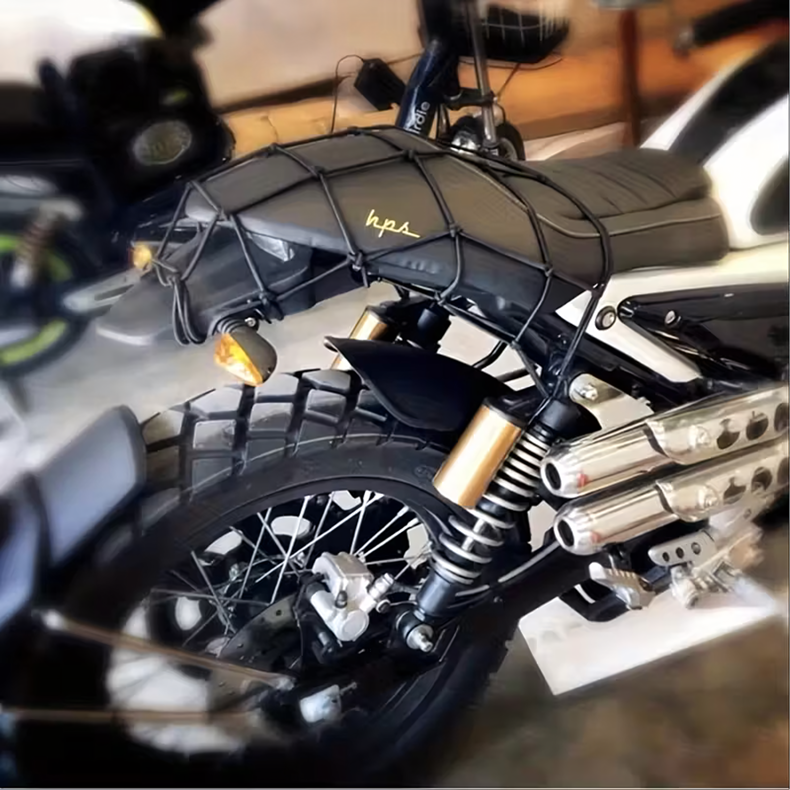 Siatka Guma Bagażowa na Kask Kufer Quad Motocyklowa Rowerowa Haki 30x30cm - obrazek 11