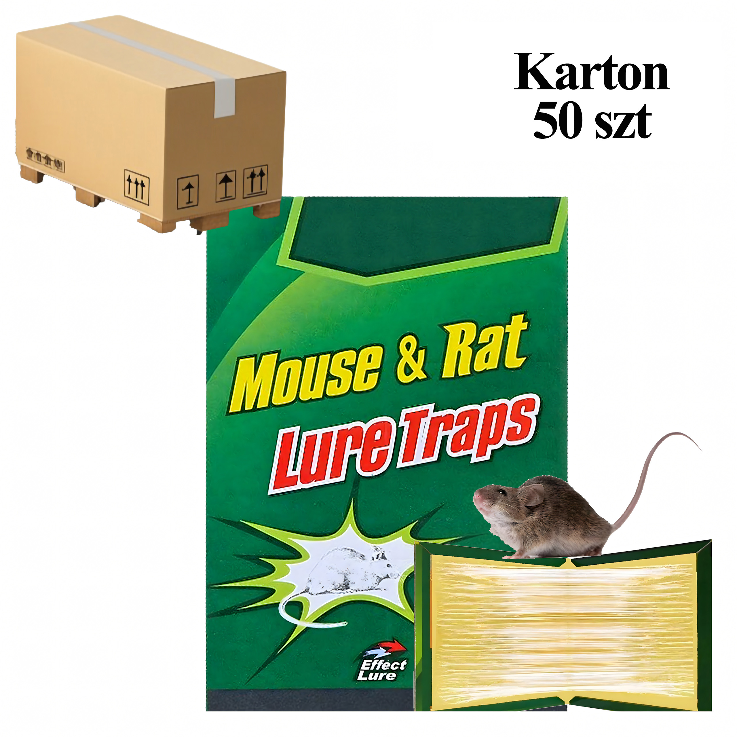 Karton 50 szt. Pułapka Myszołapka na Myszy Szczury Silny Klej Mocna Łapka Zapachowa Lep - obrazek 10