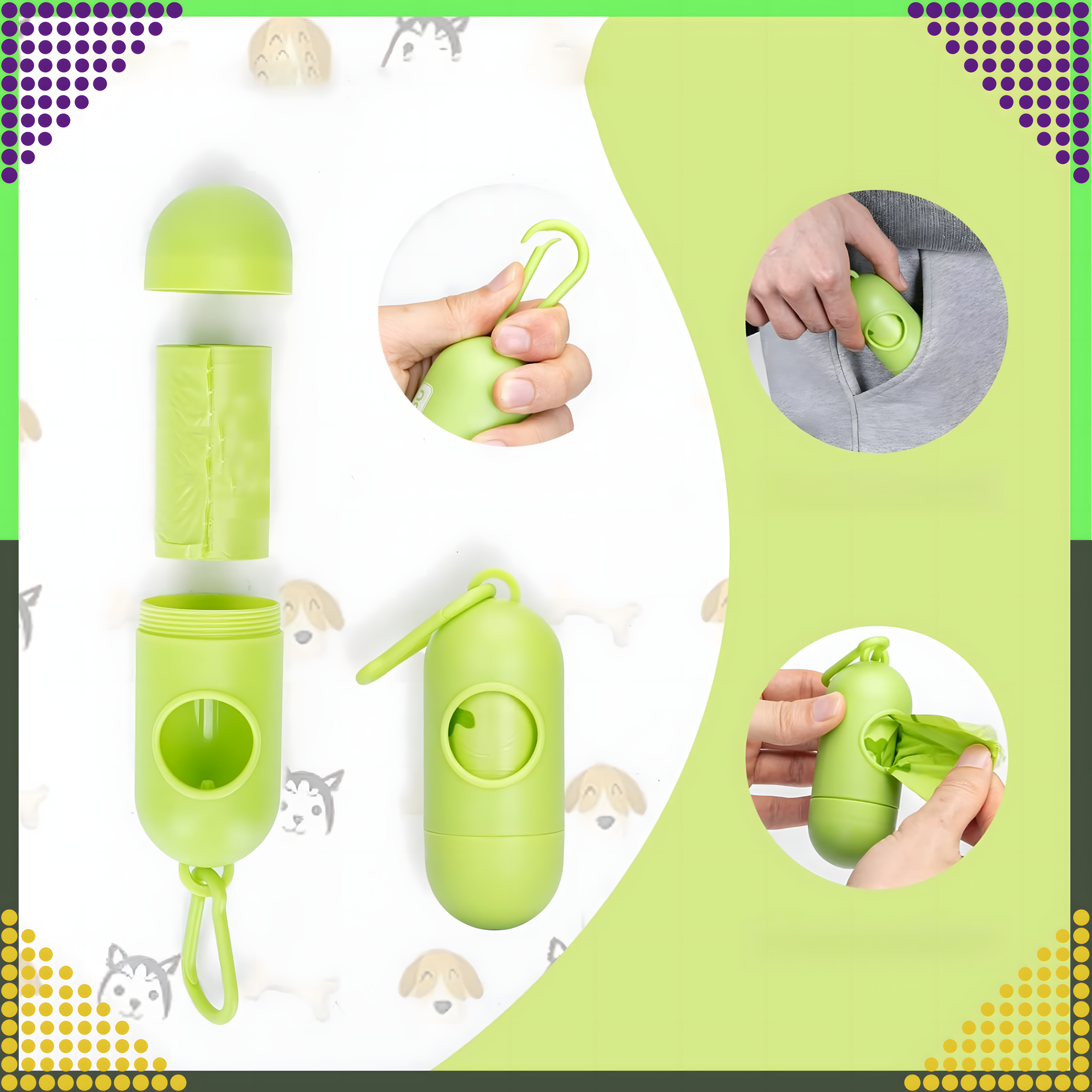 Etui Pojemnik Pudełko na Woreczki Worki na Psie Odchody Kupy Uniwersalne - obrazek 8