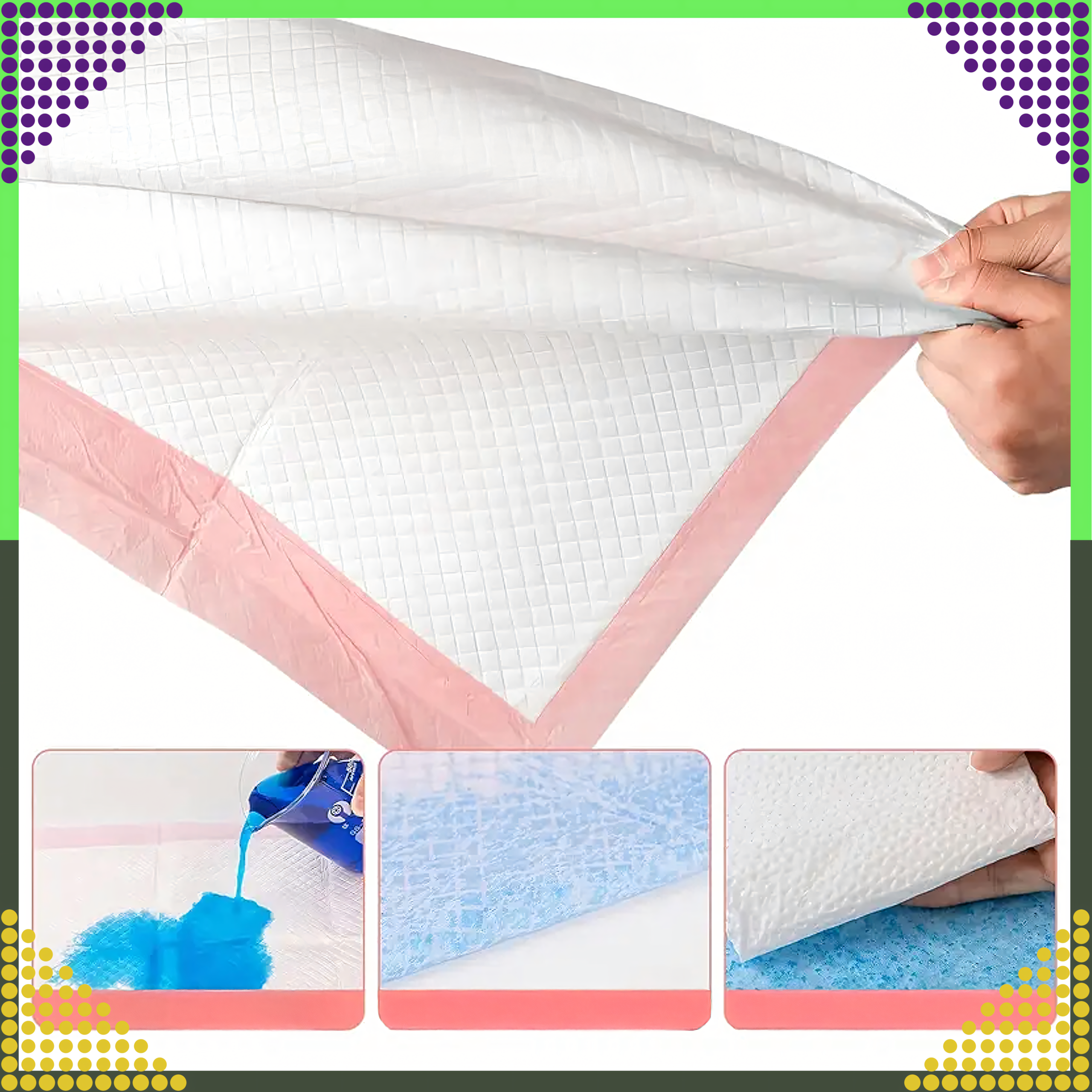 Podkłady Maty Higieniczne dla Psa Kota do Nauki Sikania 60x90cm Grube 50 szt - obrazek 6