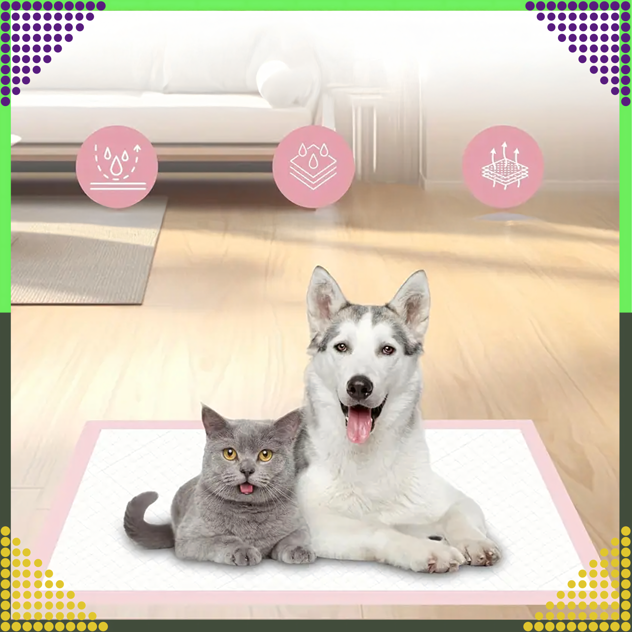 Podkłady Maty Higieniczne dla Psa Kota do Nauki Sikania 60x90cm Grube 50 szt - obrazek 9
