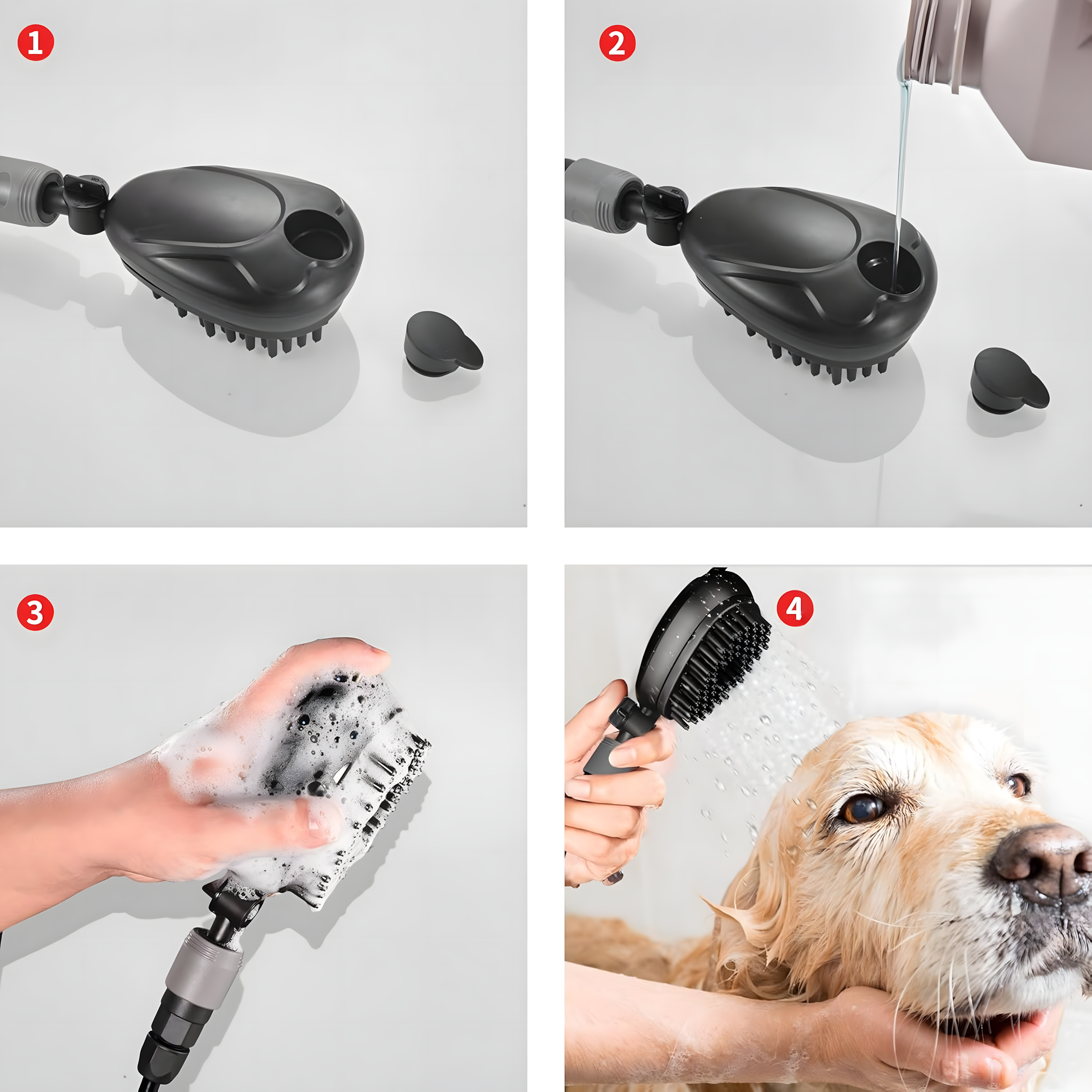 Przenośna Myjka Dla Psa Kota Zwierząt Masażer Szczotka do Kąpieli Ręczna 8L - obrazek 7