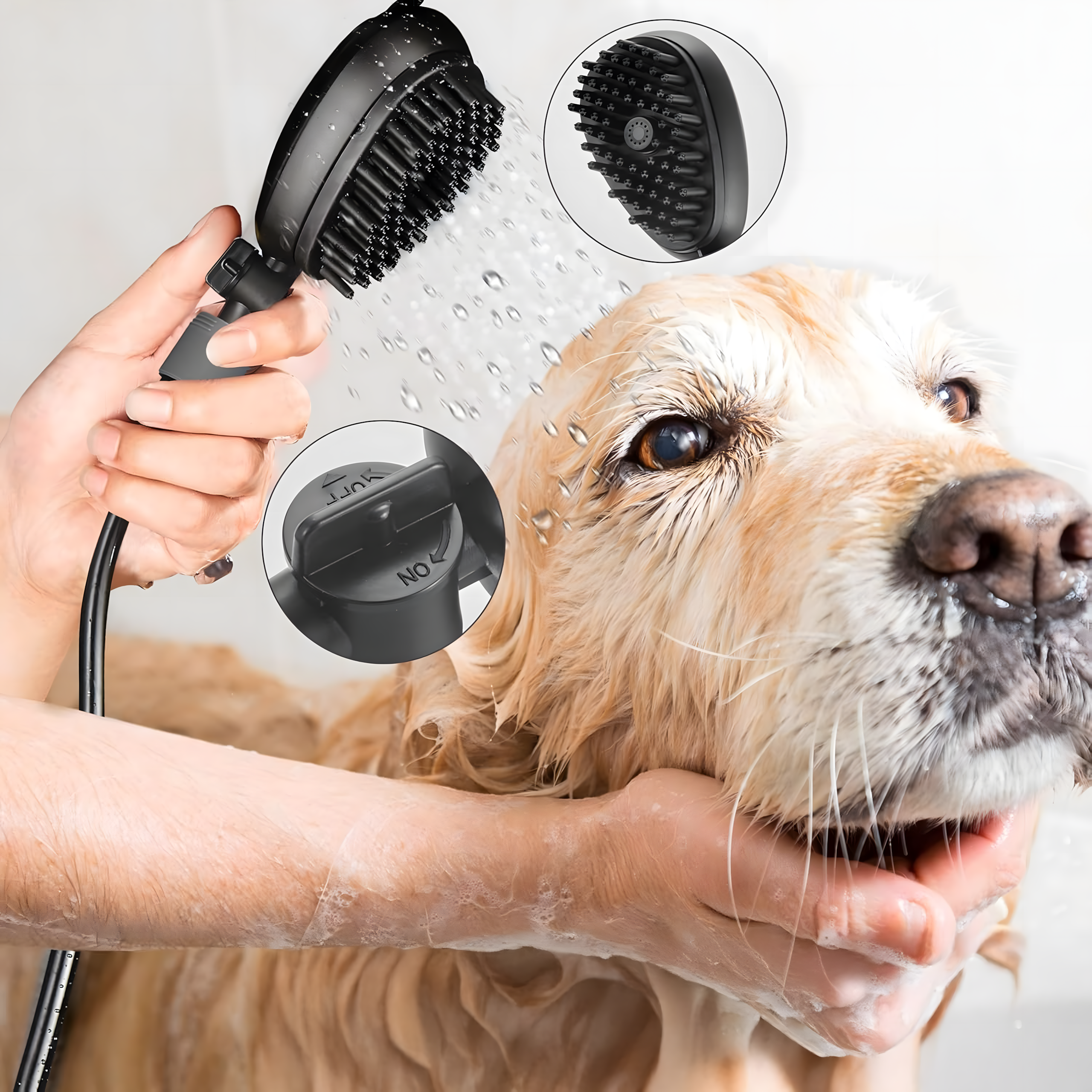 Przenośna Myjka Dla Psa Kota Zwierząt Masażer Szczotka do Kąpieli Ręczna 8L - obrazek 6