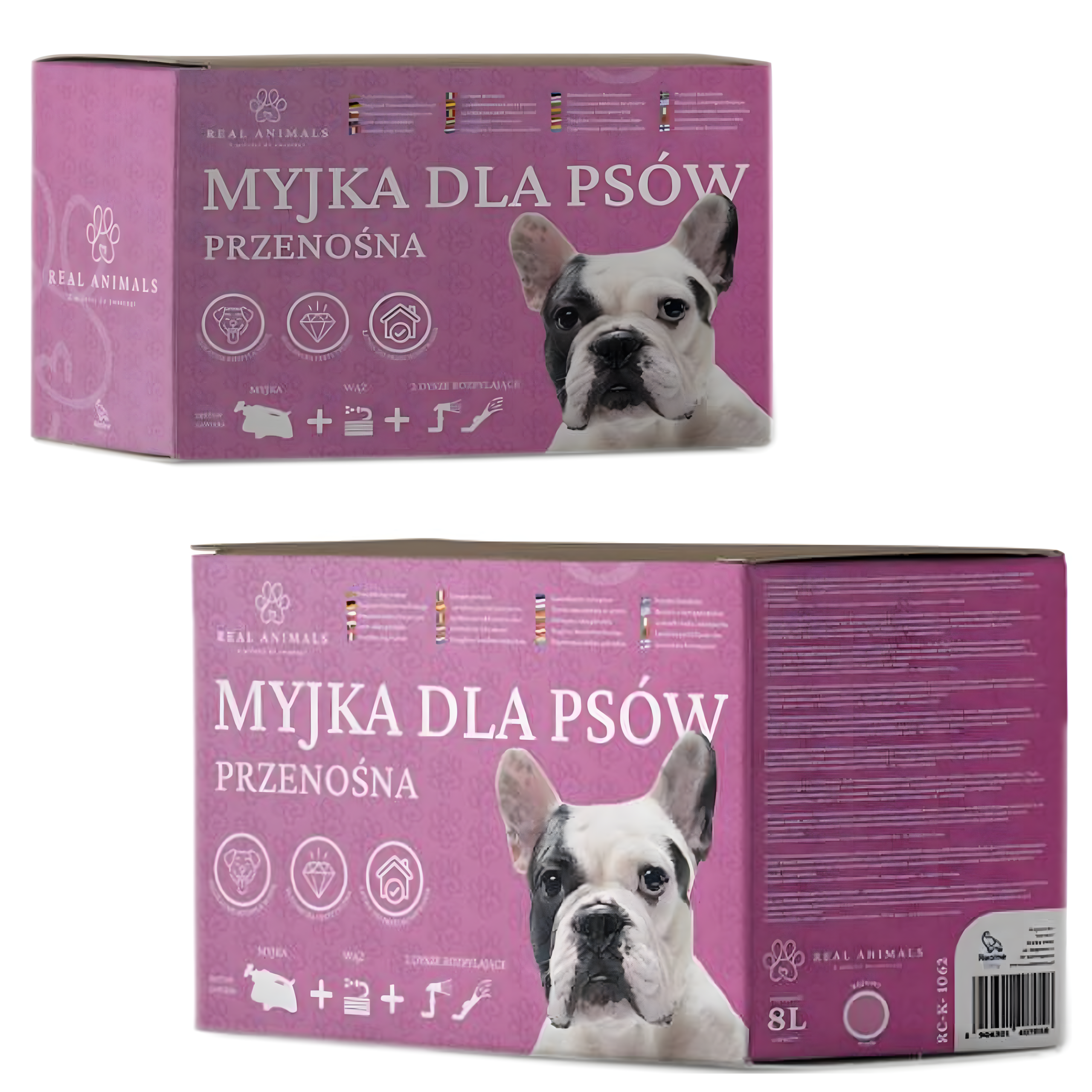 Przenośna Myjka Dla Psa Kota Zwierząt Masażer Szczotka do Kąpieli Ręczna 8L - obrazek 11