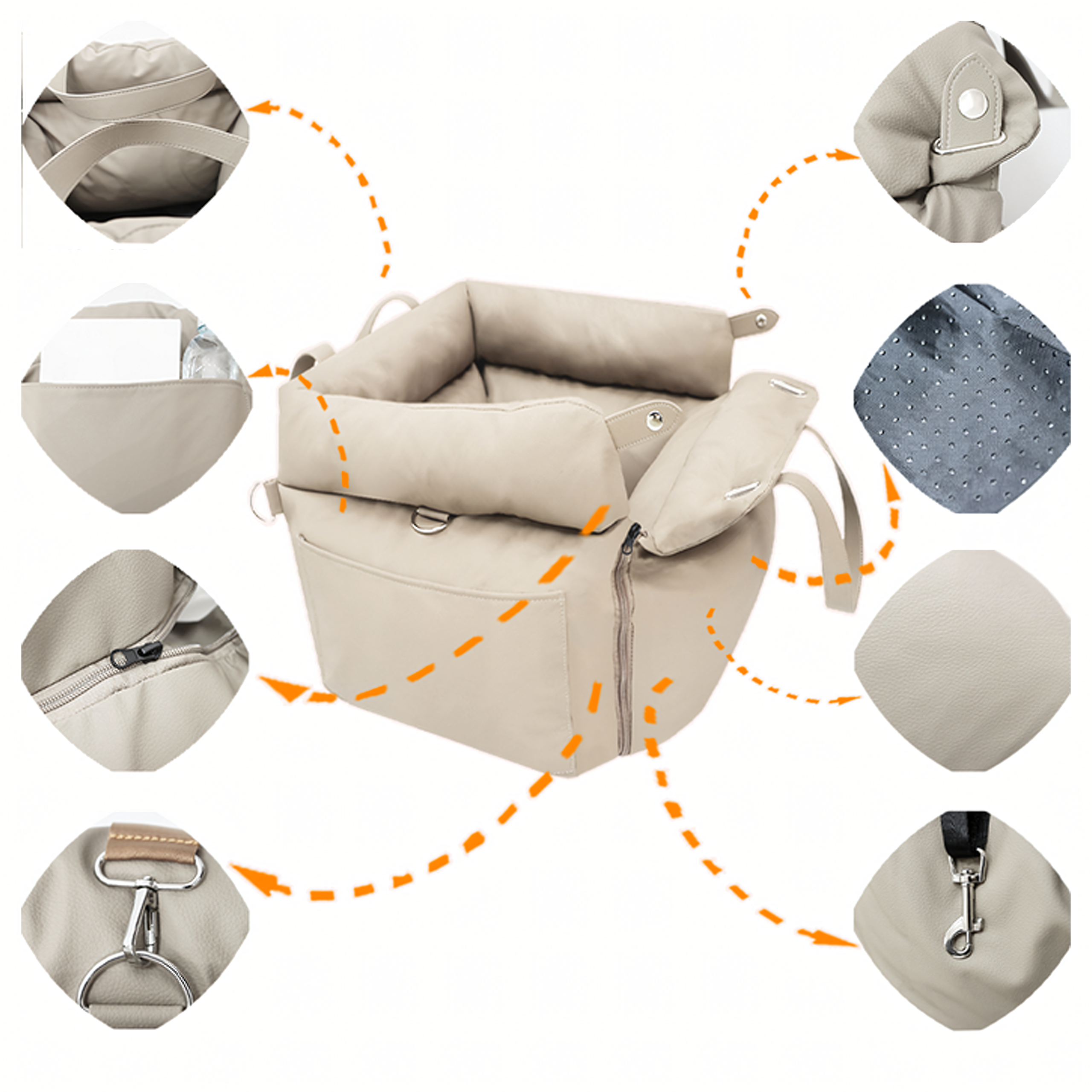 Fotelik Transporter Legowisko Torba dla Psa Kota do Samochodu Auta 55x50 cm - obrazek 7