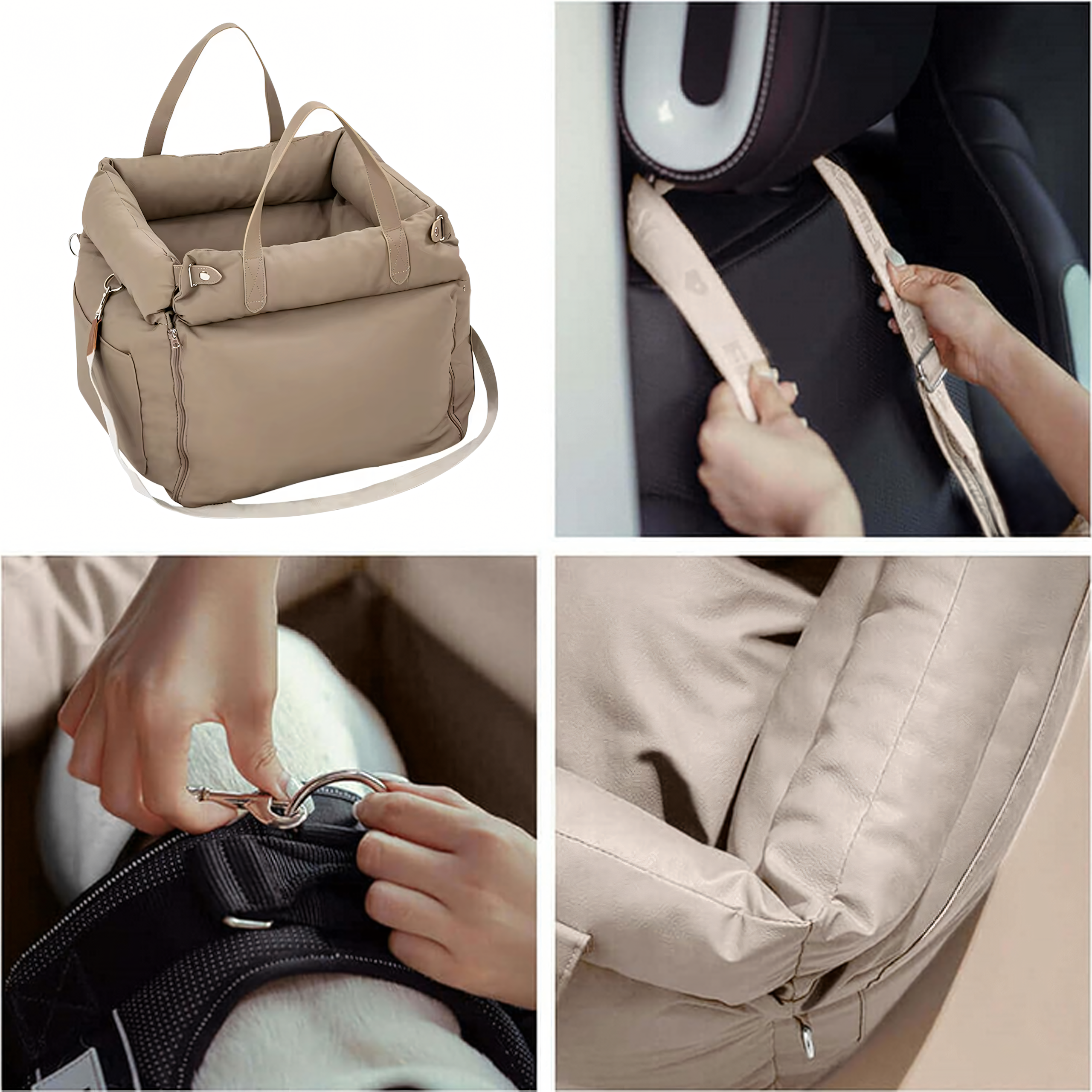 Fotelik Transporter Legowisko Torba dla Psa Kota do Samochodu Auta 55x50 cm - obrazek 11