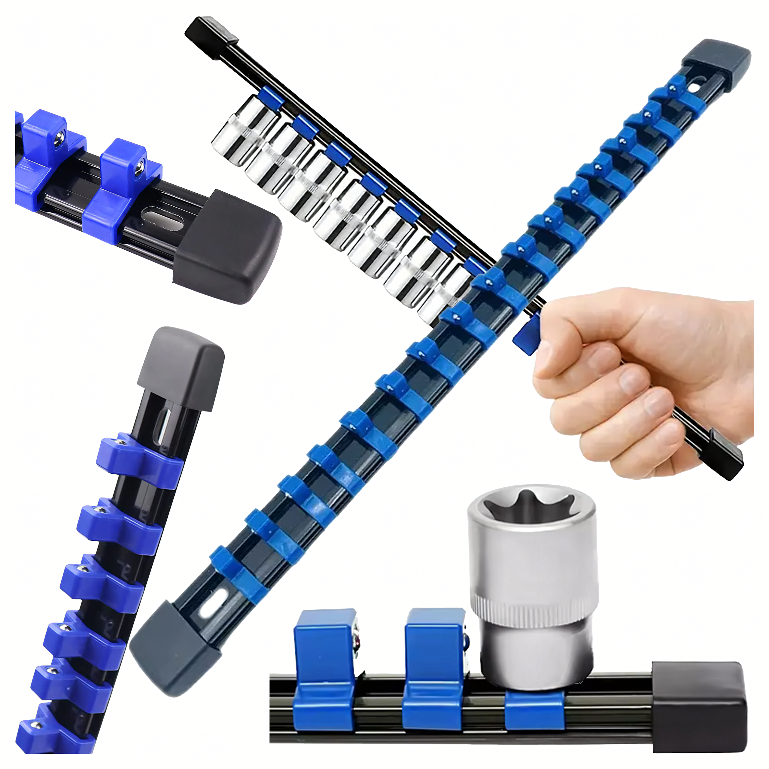 Organizer Szyna Klips Listwa Uchwyt na Nasadki Klucze Nasadowe 1/4 16 ele - obrazek 3