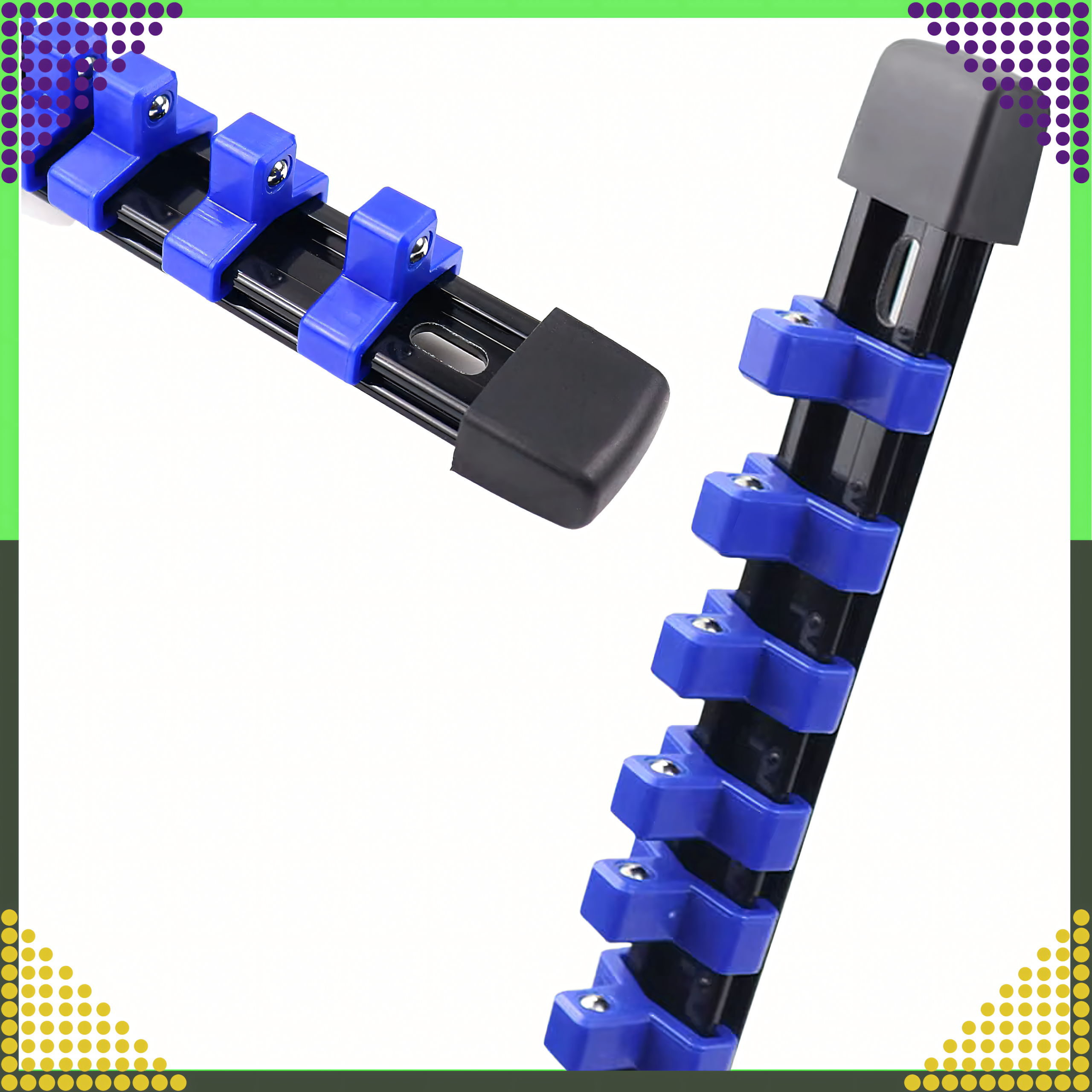 Organizer Szyna Klips Listwa Uchwyt na Nasadki Klucze Nasadowe 1/4 16 ele - obrazek 5