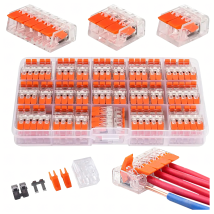 Szybkozłączka Wago Złączka Uniwerslana Kostka do Drutu Linka 75 szt Etui