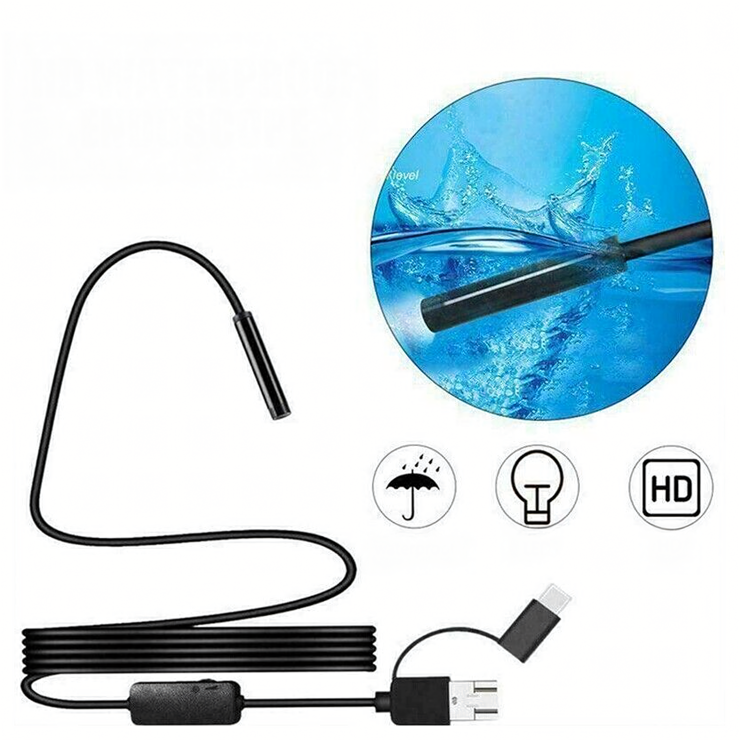 Kamera Endoskopowa Endoskop Inspekcyjna Giętka Led Usb 2m 5,5mm Wodoodporna