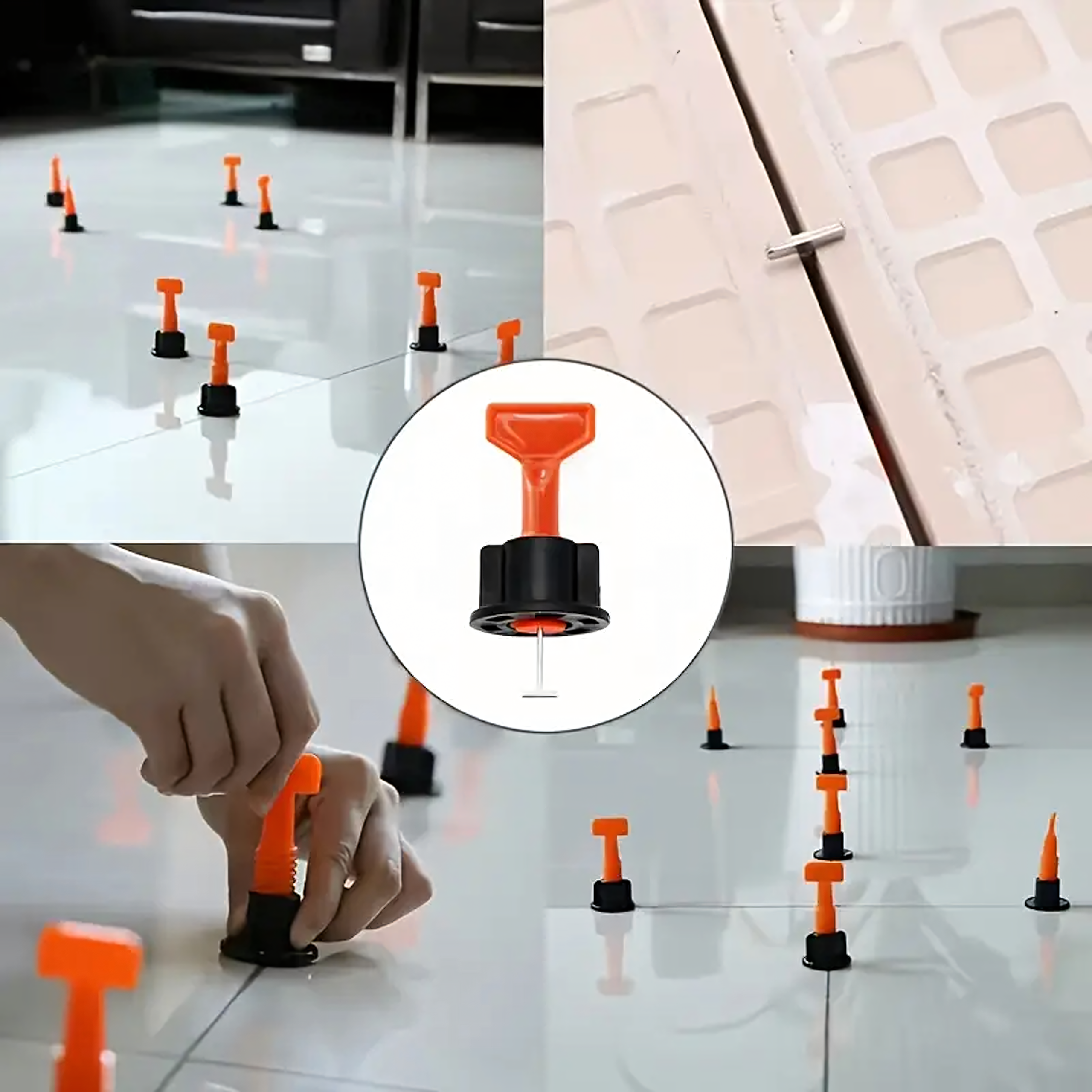 System do Poziomowania Płytek Kliny Klipsy 2 x Uchwyt 100 szt Klinów - obrazek 3