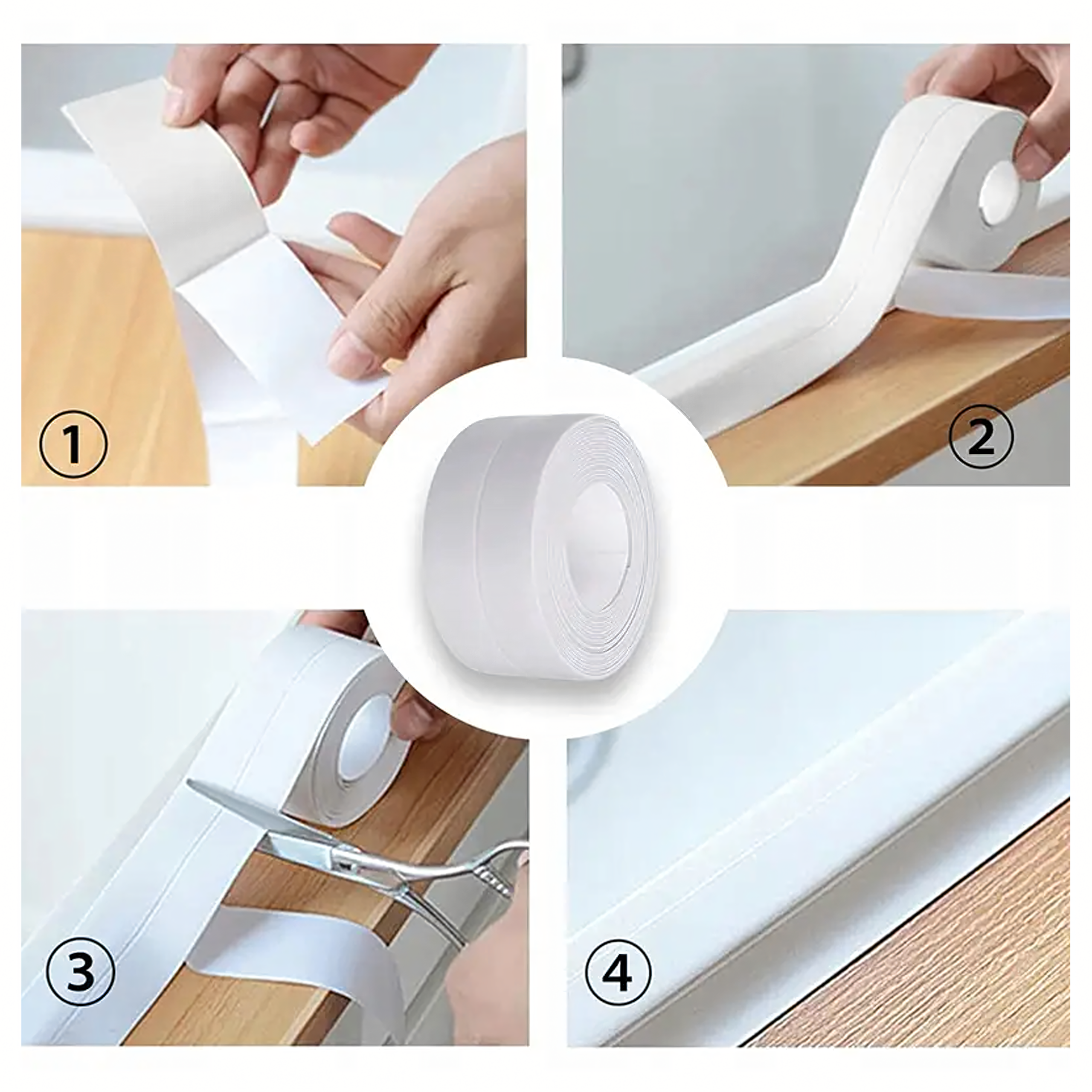 Taśma Wodoszczelna Uszczelniająca do Kuchni Łazienki Wanny 3,8 cm x 5 m - obrazek 3