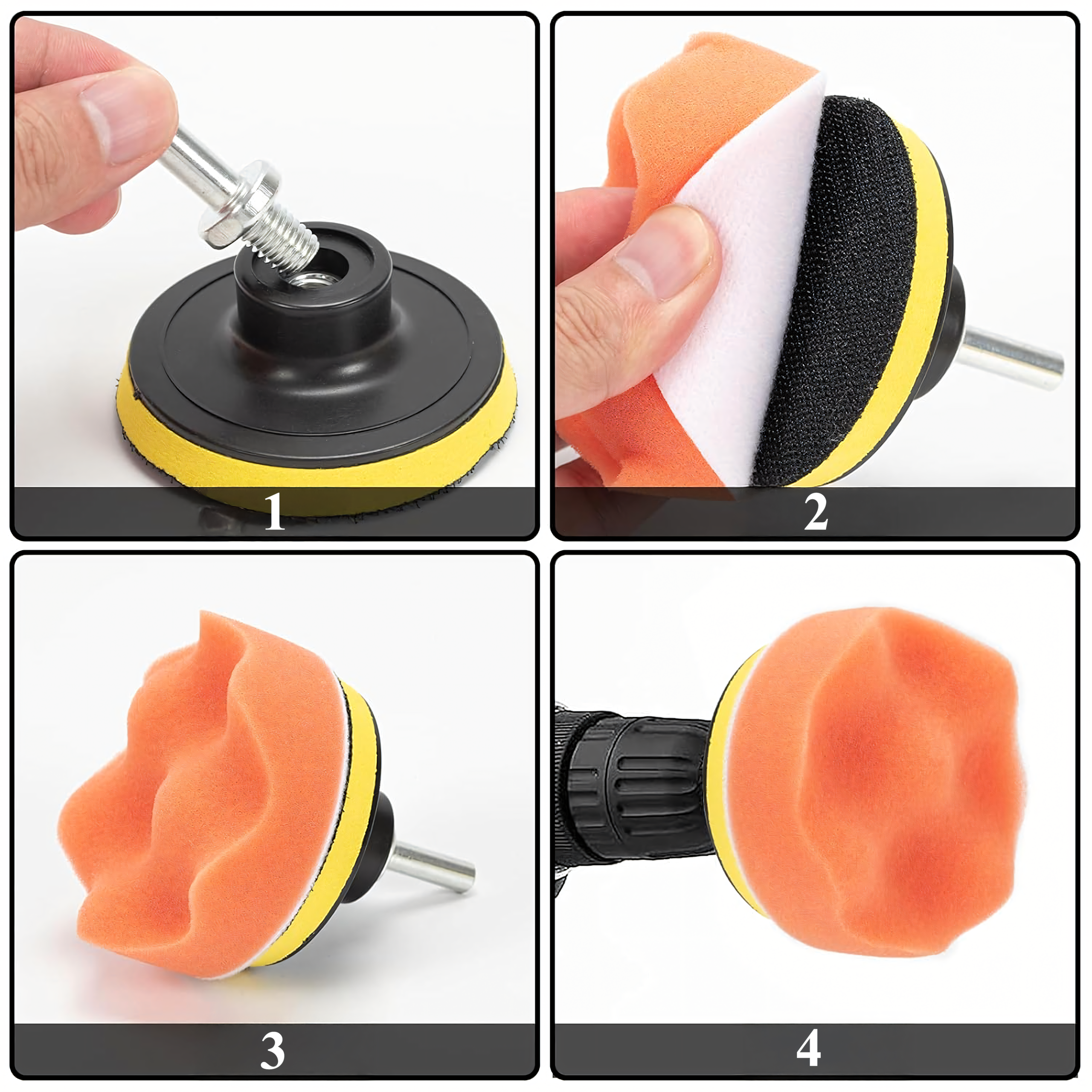 Zestaw Gąbek Padów Polerskich Pady na Wiertarkę Polerkę do Polerowania - obrazek 3