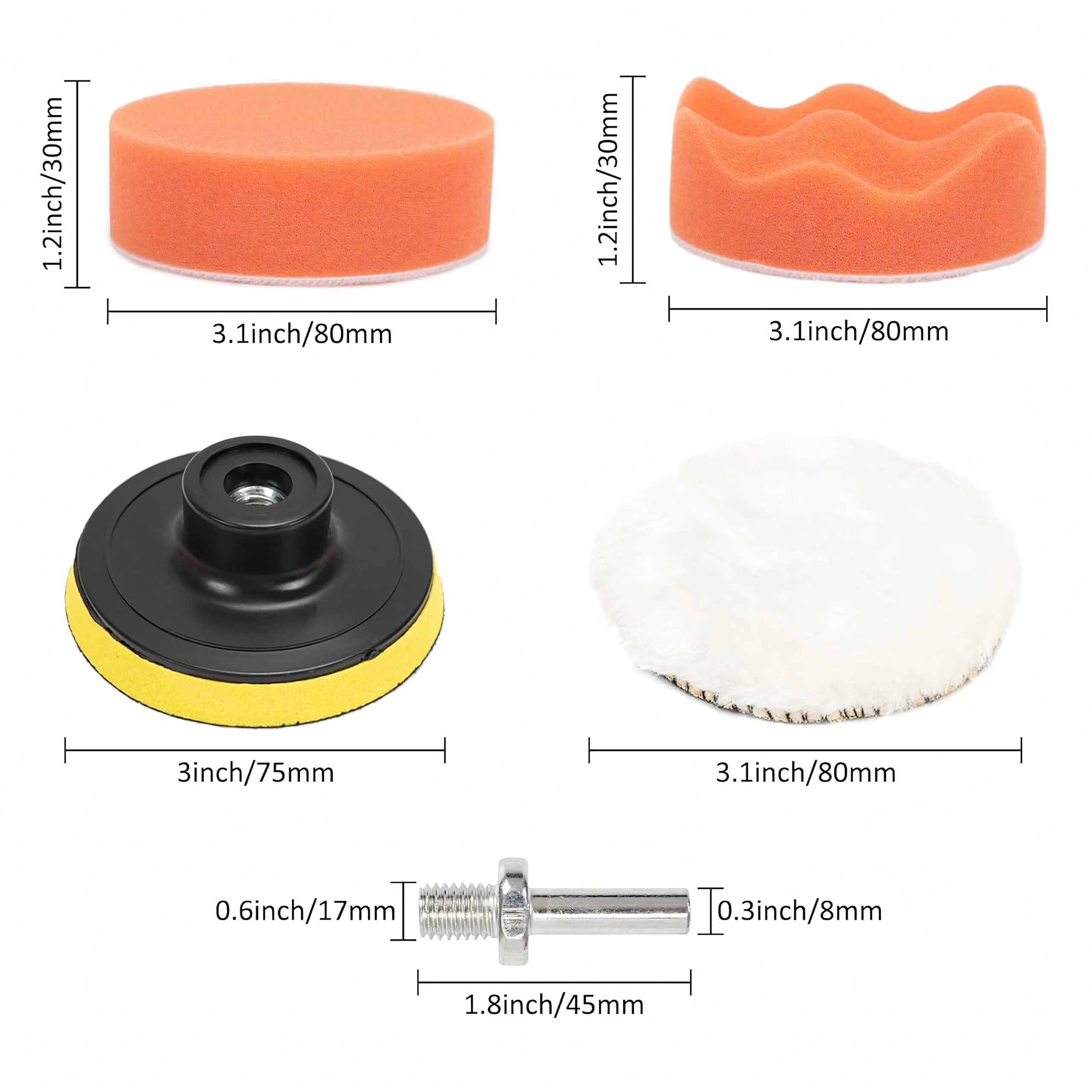 Zestaw Gąbek Padów Polerskich Pady na Wiertarkę Polerkę do Polerowania - obrazek 5