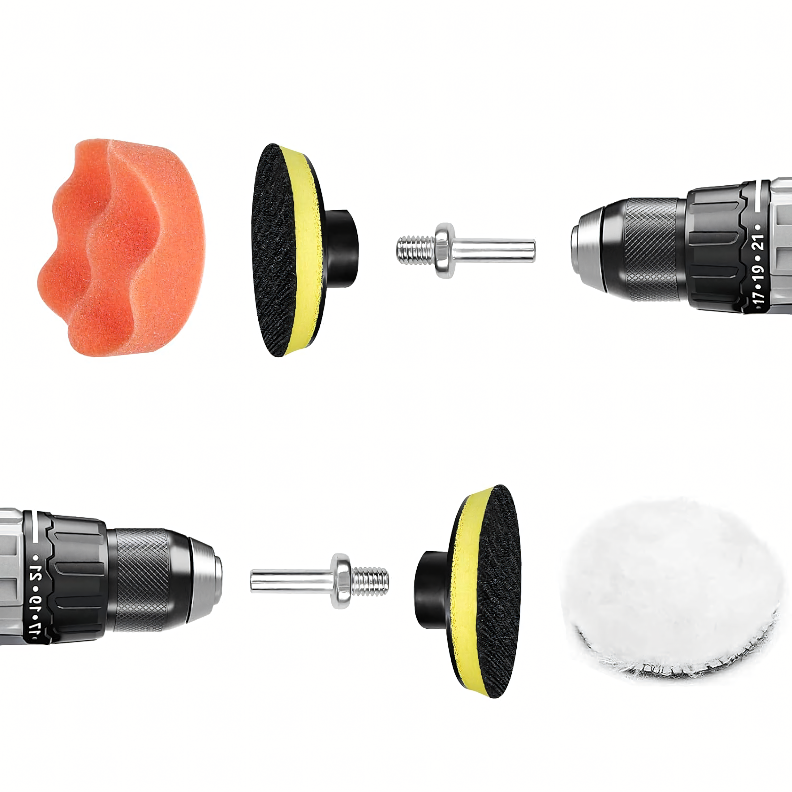 Zestaw Gąbek Padów Polerskich Pady na Wiertarkę Polerkę do Polerowania - obrazek 8