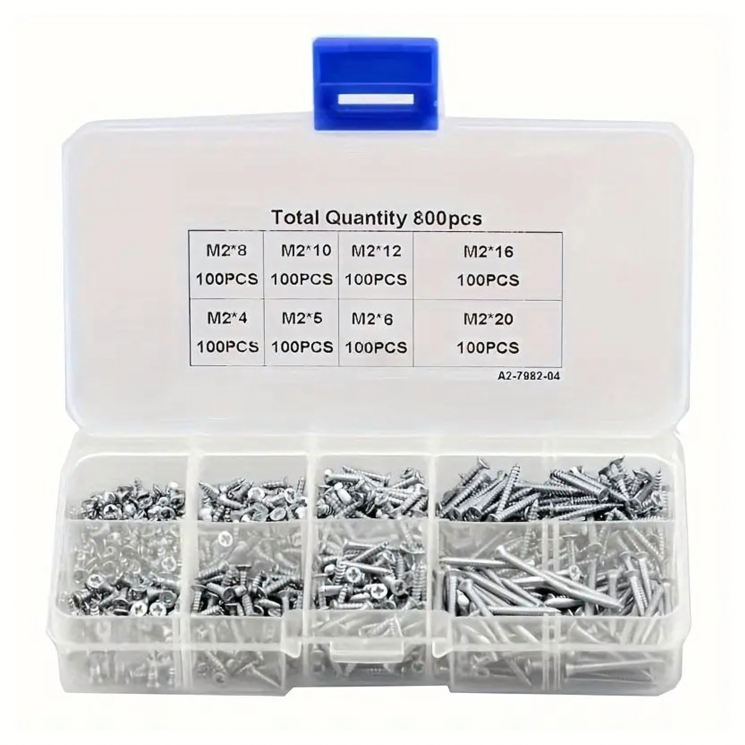 Zestaw Śrub Wkrętów Uniwersalnych M2 do Drewna Elektroniki Stal 800 szt - obrazek 3