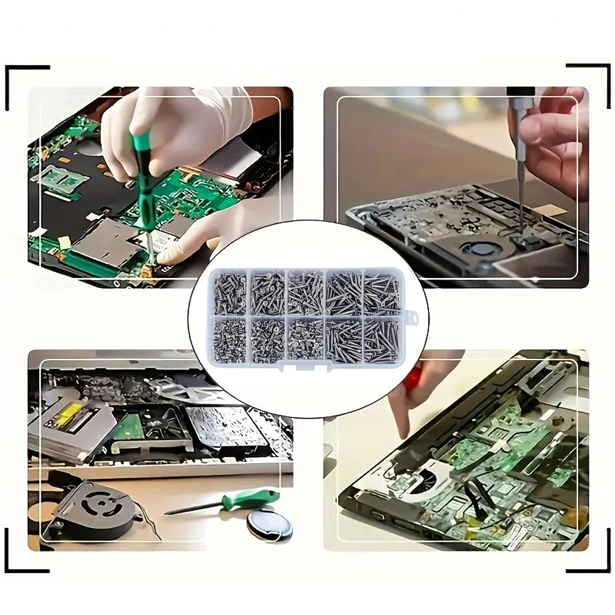 Zestaw Śrub Wkrętów Uniwersalnych M2 do Drewna Elektroniki Stal 800 szt - obrazek 5