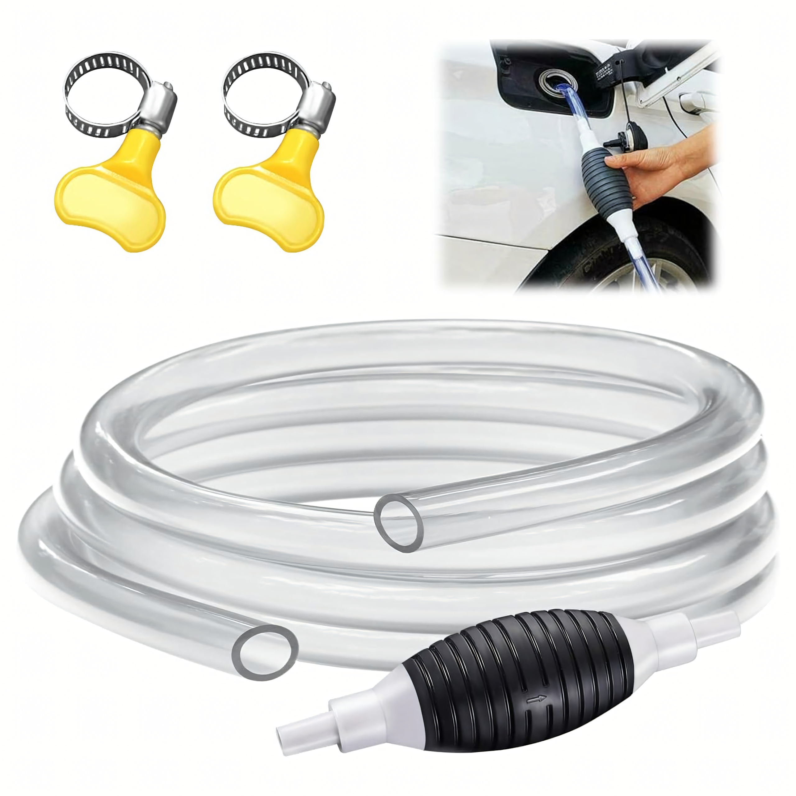 Pompka Gruszka Ręczna do Spuszczania Paliwa Oleju Ropy Płynów Pompa + Wąż