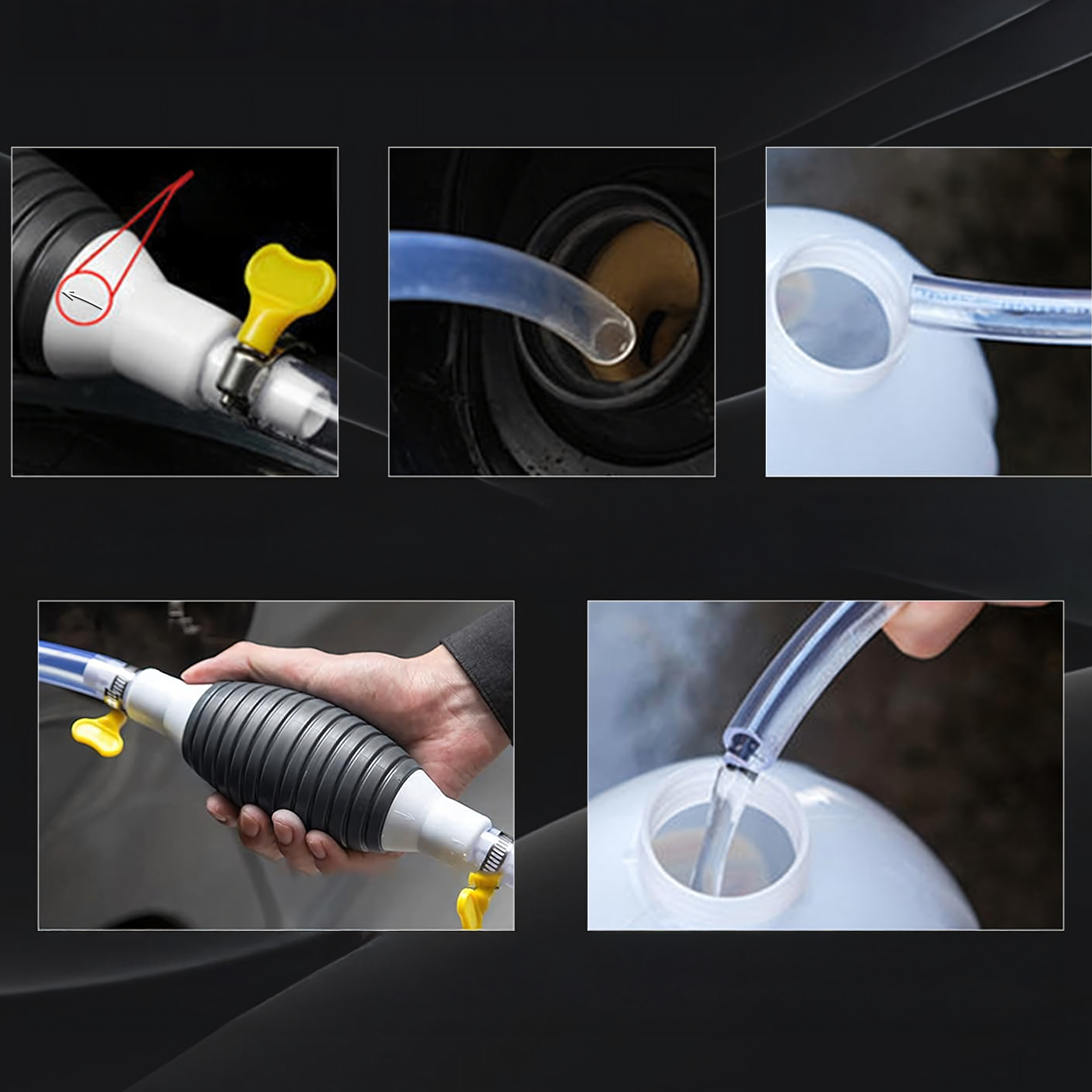 Pompka Gruszka Ręczna do Spuszczania Paliwa Oleju Ropy Płynów Pompa + Wąż - obrazek 4