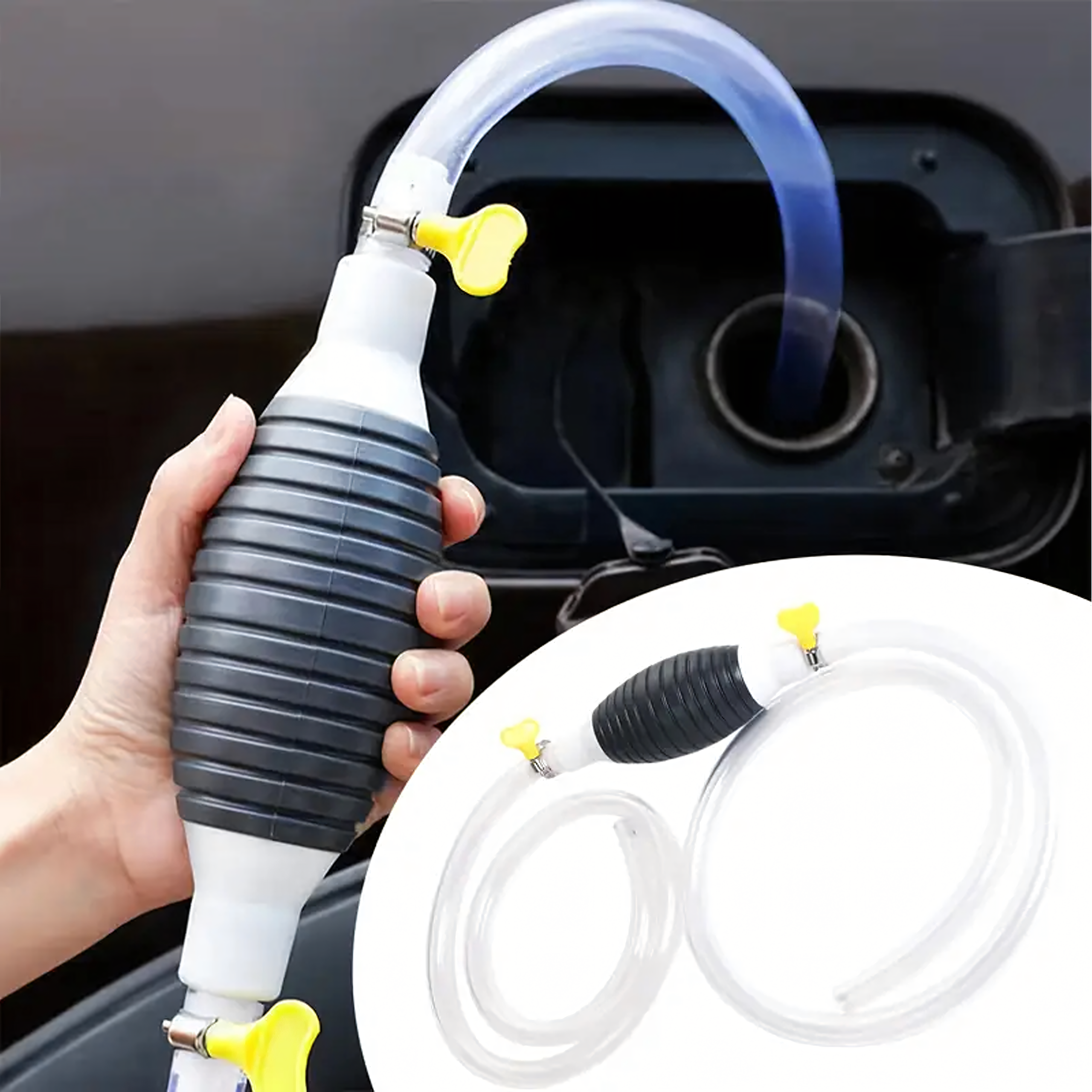 Pompka Gruszka Ręczna do Spuszczania Paliwa Oleju Ropy Płynów Pompa + Wąż - obrazek 7