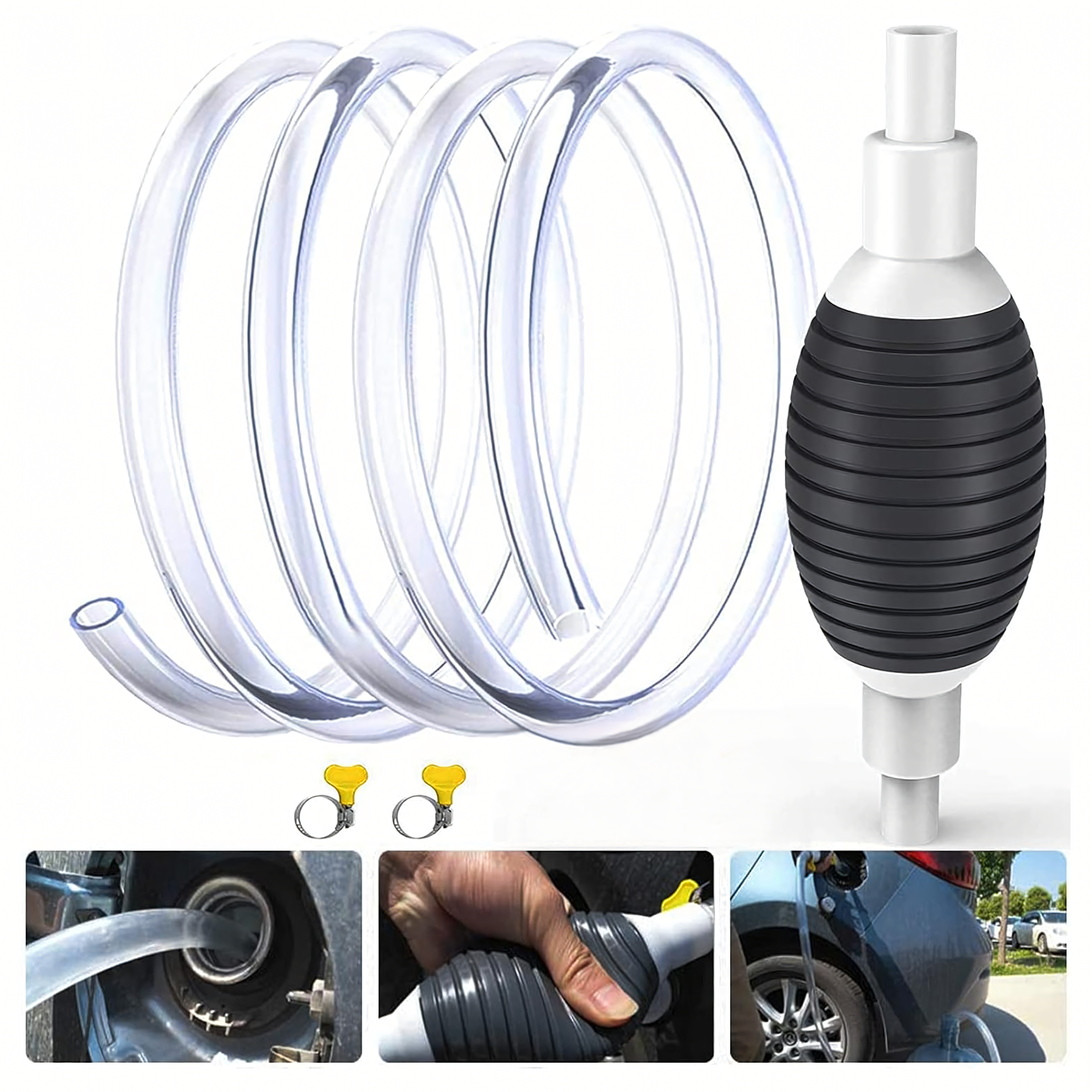 Pompka Gruszka Ręczna do Spuszczania Paliwa Oleju Ropy Płynów Pompa + Wąż - obrazek 10