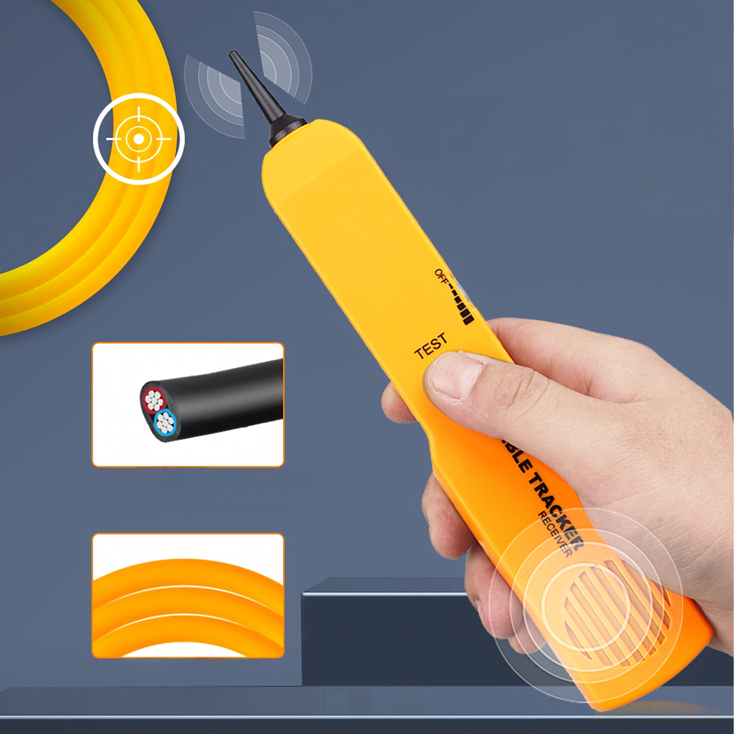 Wykrywacz Lokalizator Kabli Tester Sonda do Szukania Przewodów Rj11 Etui - obrazek 8