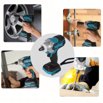 Klucz Udarowy Akumulatorowy Bezszczotkowy do Kół 21V 1/2″ 2x Akumulator