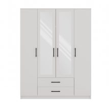 SZAFA ROMANA 160X205 BIAŁA Z LUSTREM