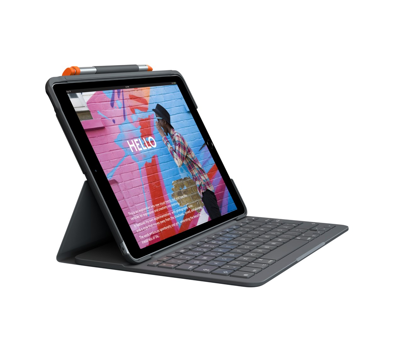 Logitech Slim Folio QWERTZ Niemiecki Bluetooth Grafitowy - obrazek 3
