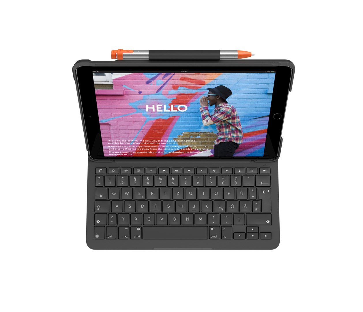 Logitech Slim Folio QWERTZ Niemiecki Bluetooth Grafitowy - obrazek 4