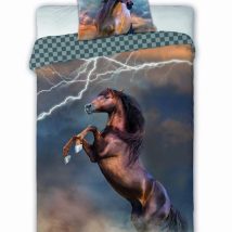 Pościel młodzieżowa 03 HORSES PIORUN 140x200cm + poduszka 70x90cm