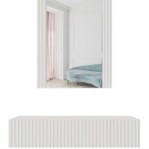 Toaletka z lustrem PAFOS 80×41,6×100 biały mat