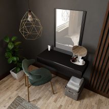 Toaletka z lustrem PAFOS 80×41,6×100 czarny mat